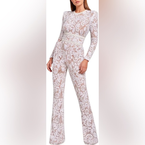 NADINE MERABI White Lace Jumpsuit - Picture 12 of 12